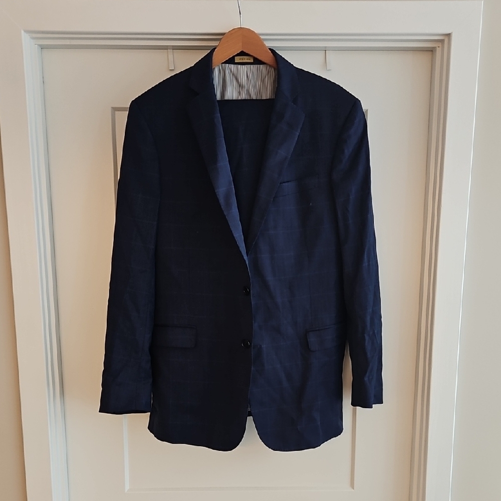 Brooks Brothers Navy Checkered Suit (Jacket + pants)